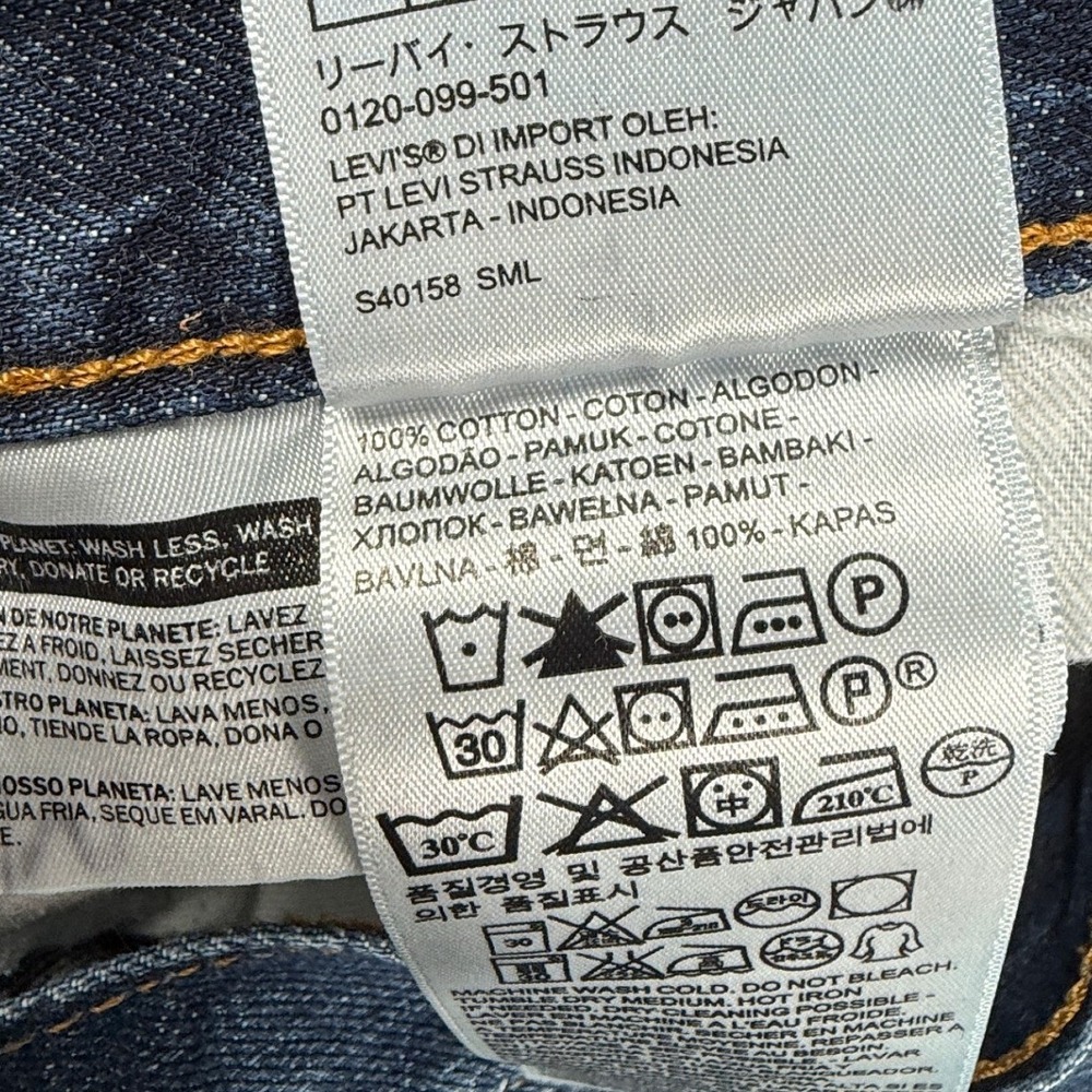 Levis 501 Original Fit Jeans Dark Wash Indigo Straight Leg Button Fly Mens 31x32 - Picture 7 of 8